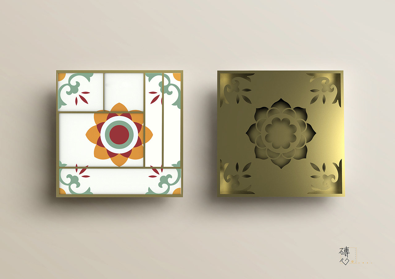 花砖主题文房用品组合形态 Combination form