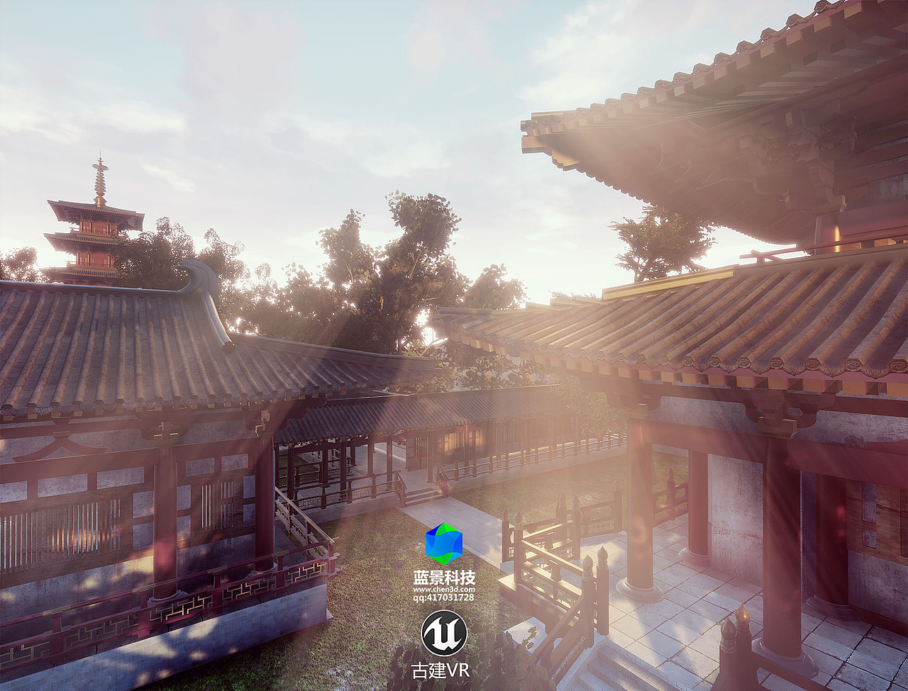 古建虚拟现实 古建vr 虚拟现实 虚幻4制作 ue4（图ZMTMyNTYwNTk2） - 场景 - 站酷设计师蓝景科技元宇宙原创素材 - 站酷ZCOOL