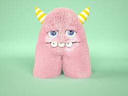 C4D参考练习毛绒小怪兽