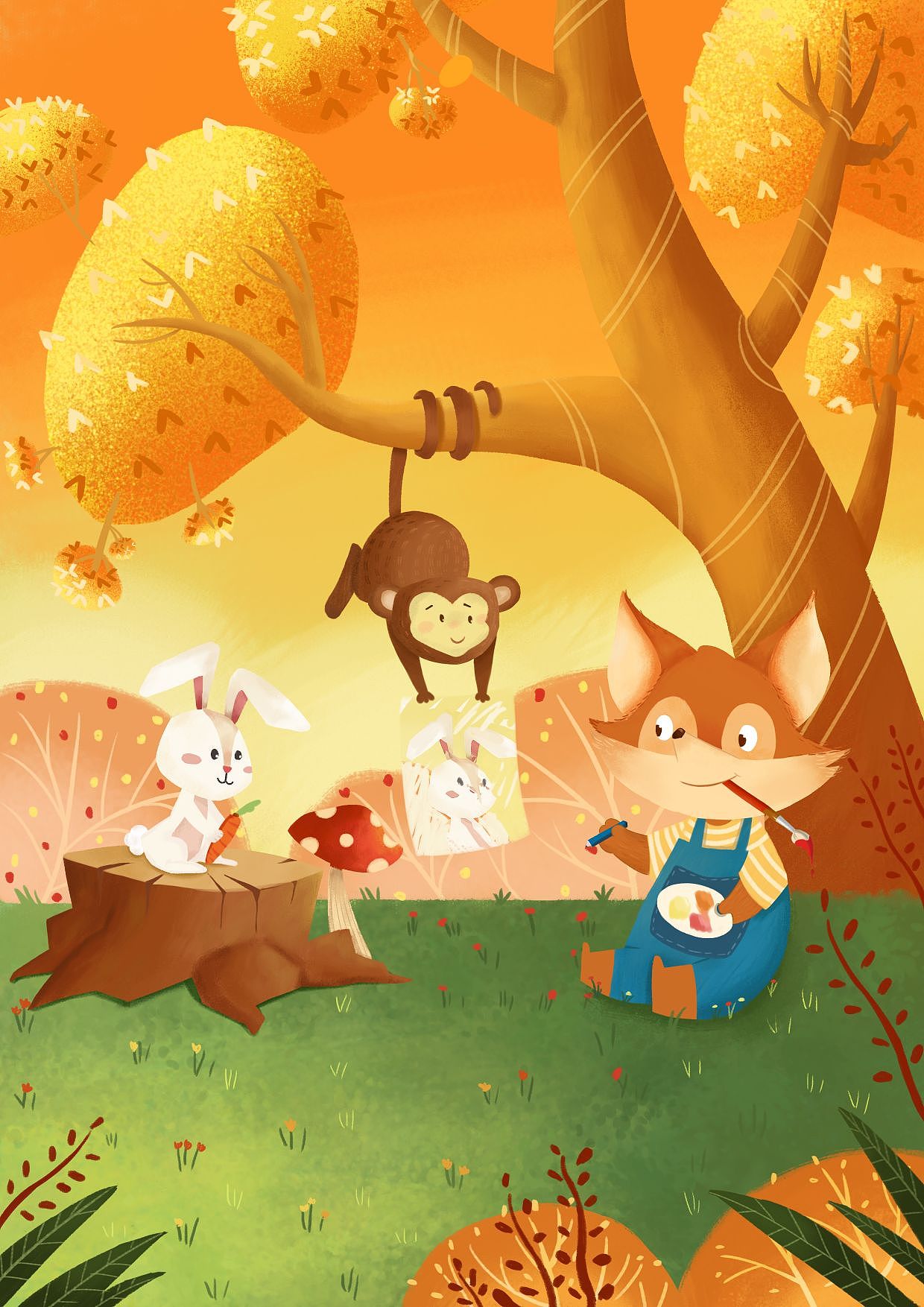 一只小狐狸的旅行故事（图ZMzQ4ODU4MTY4） - 儿童插画 - 站酷设计师一条懒狗罢了原创素材 - 站酷ZCOOL