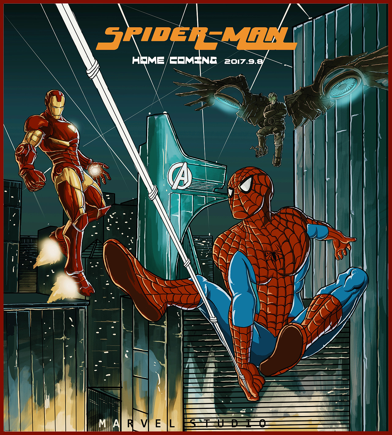 蜘蛛侠英雄归来9月8日强势来袭插画创作流程