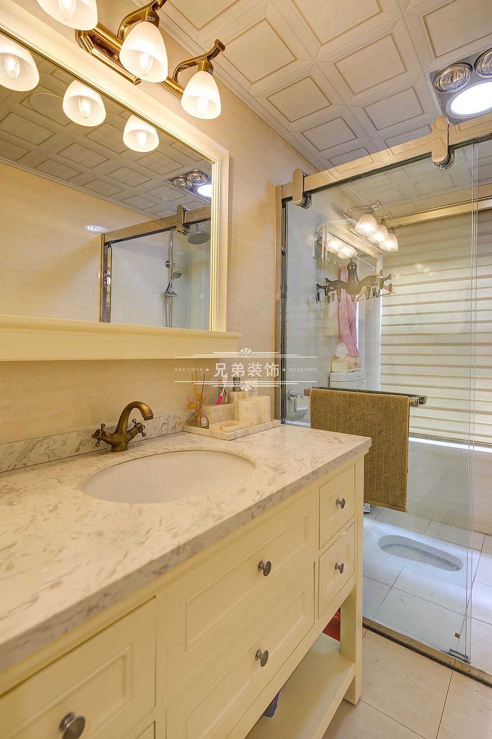 保利港湾国际全套装修设计|保利港湾国际美式装修案例