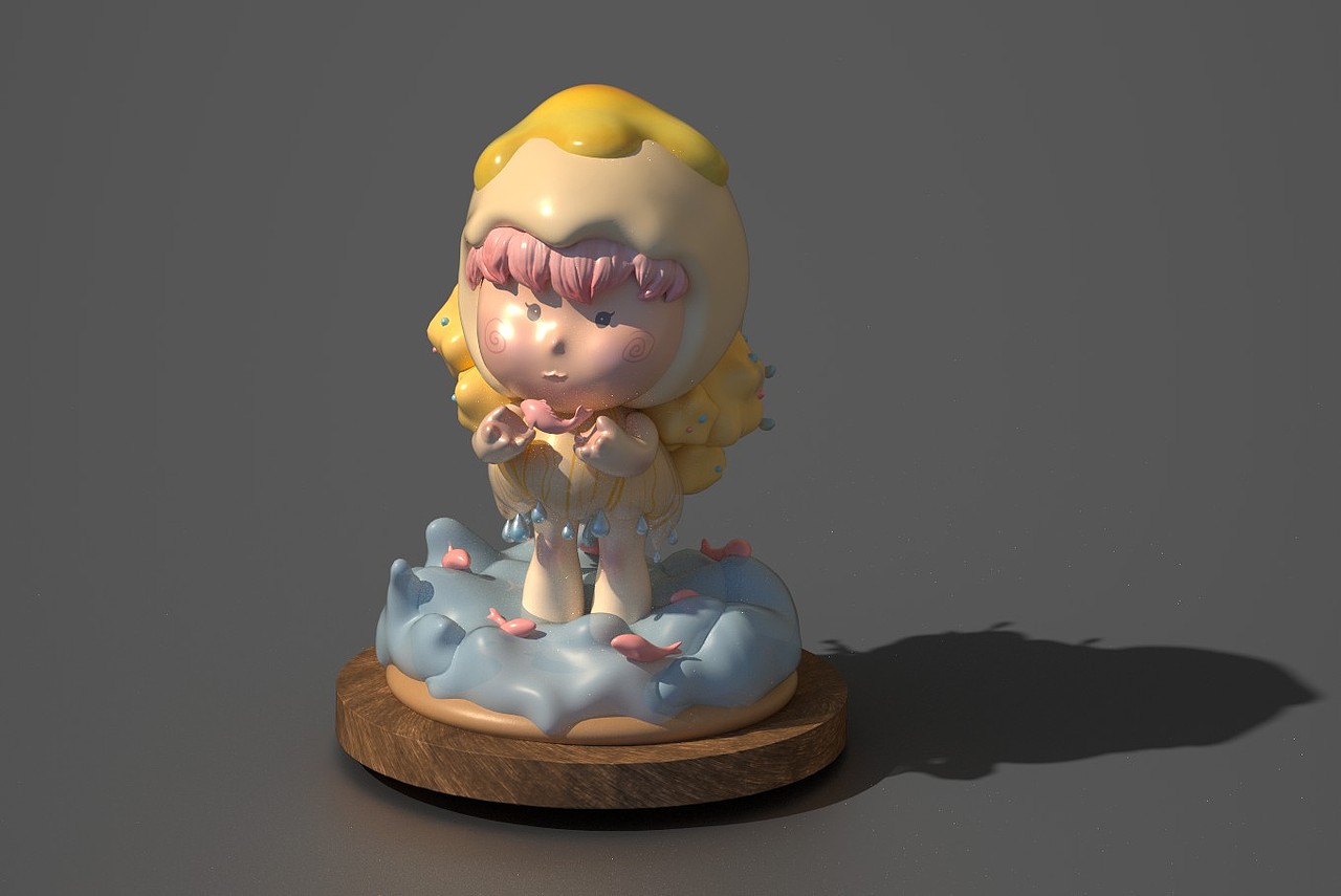 以水母为灵感的IP形象手办设计