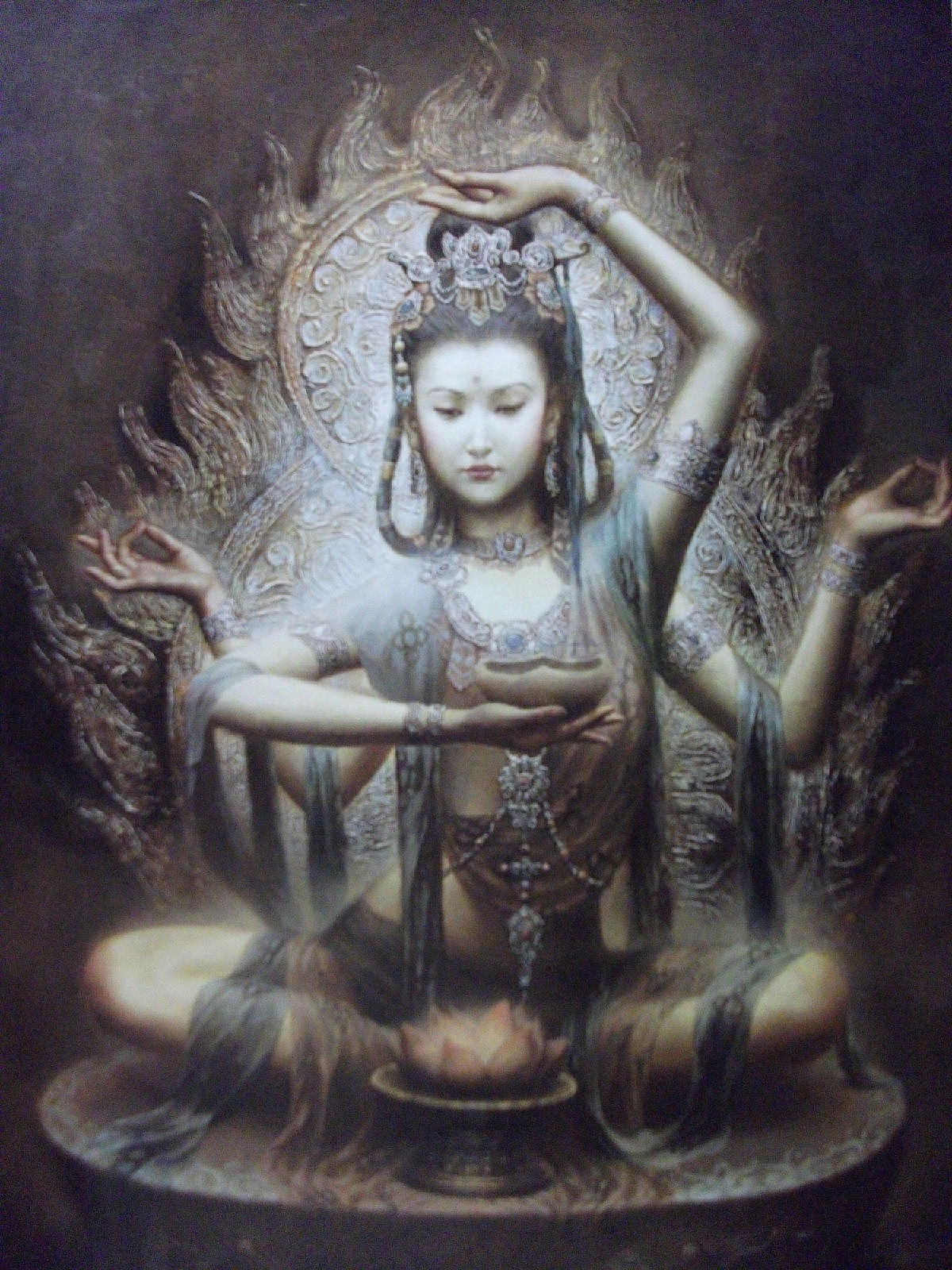 曾浩莫高窟飞天仙女图