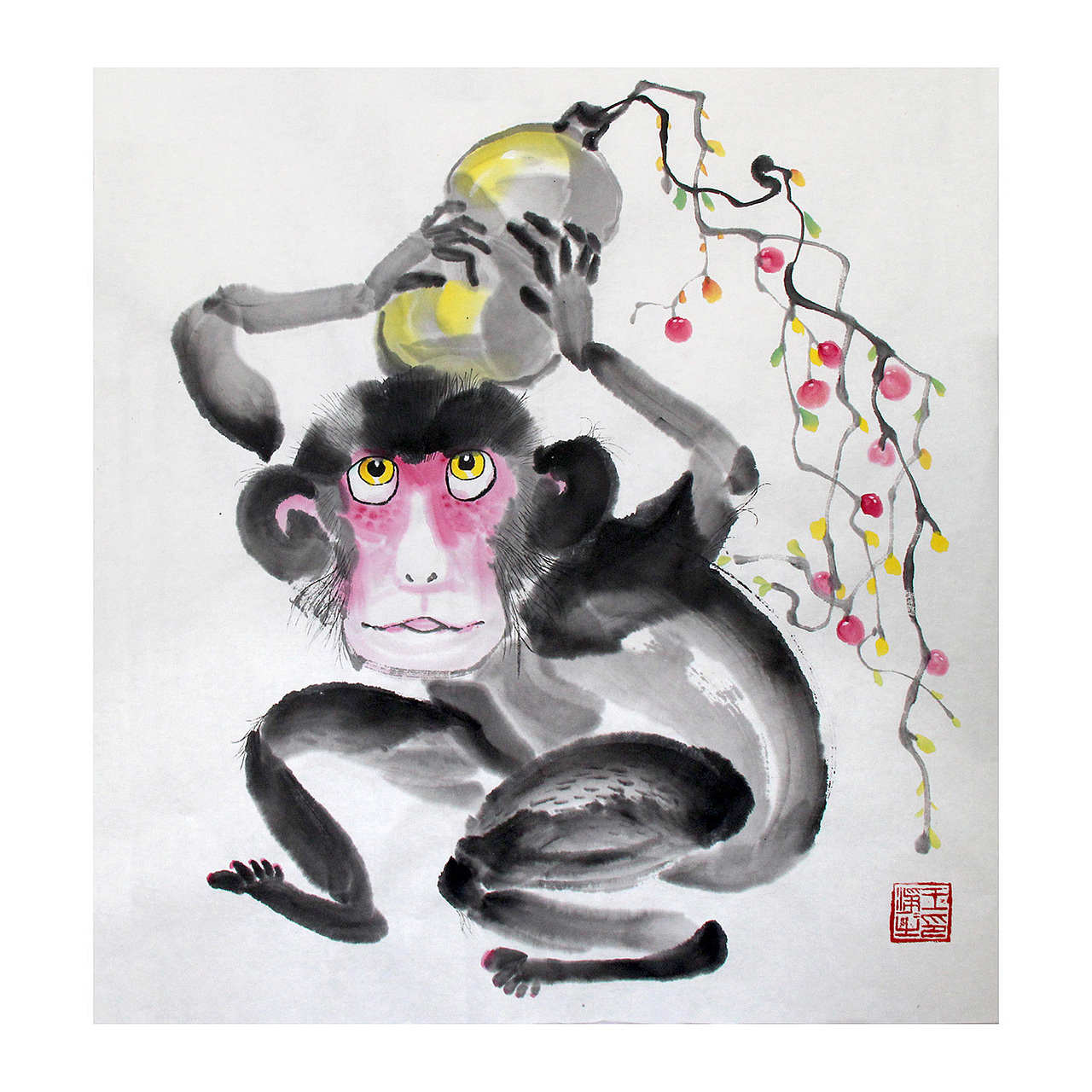 画儿晴天猴年生肖创意纸本水墨画（图ZMzUzMTg1MDg=） - 绘画 - 站酷设计师画儿晴天原创素材 - 站酷ZCOOL