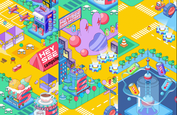 黑拾品牌2.5D概念插画