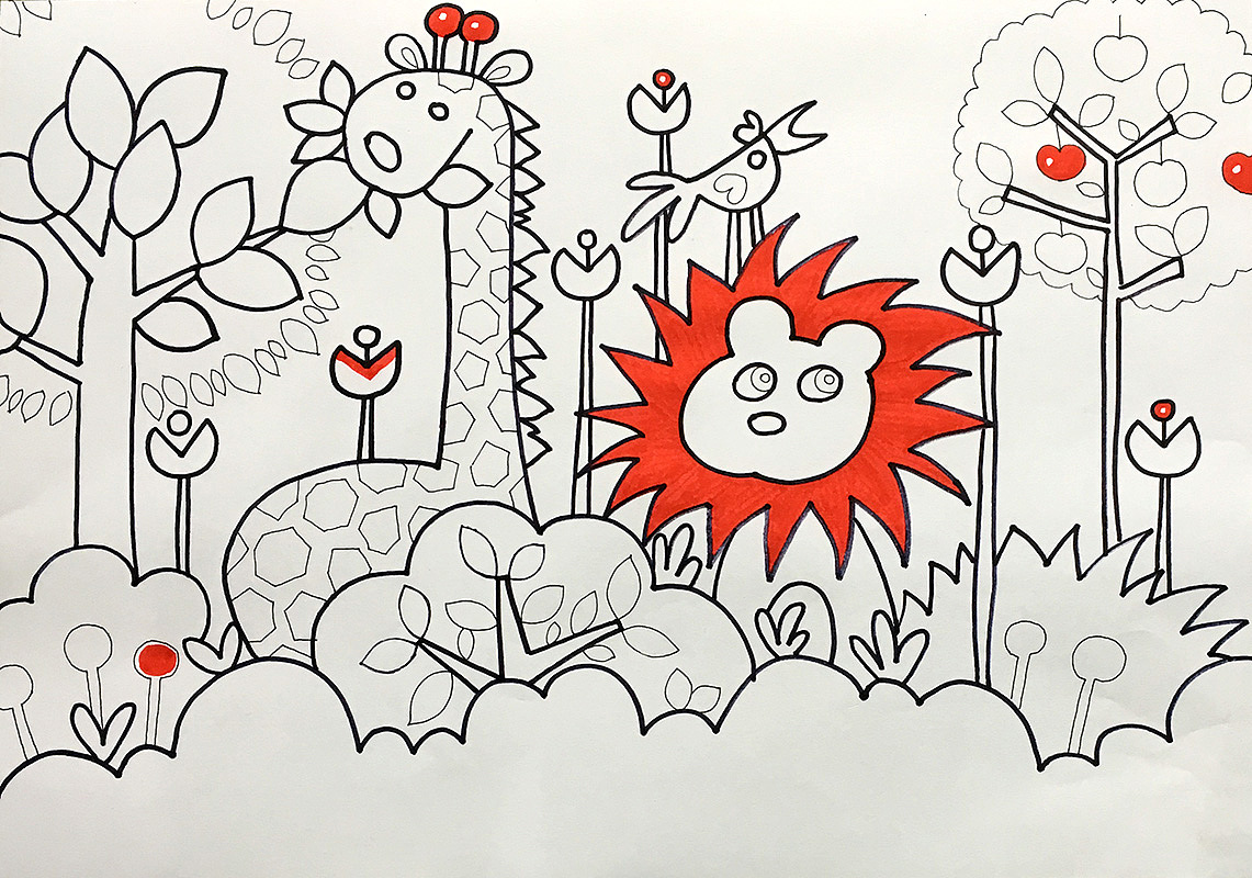 儿童画水彩笔-热闹的森林