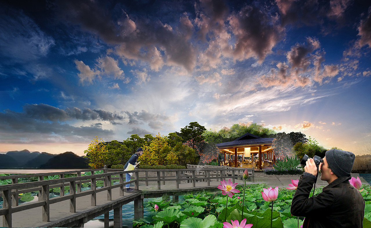 湖心岛主题餐厅效果设计