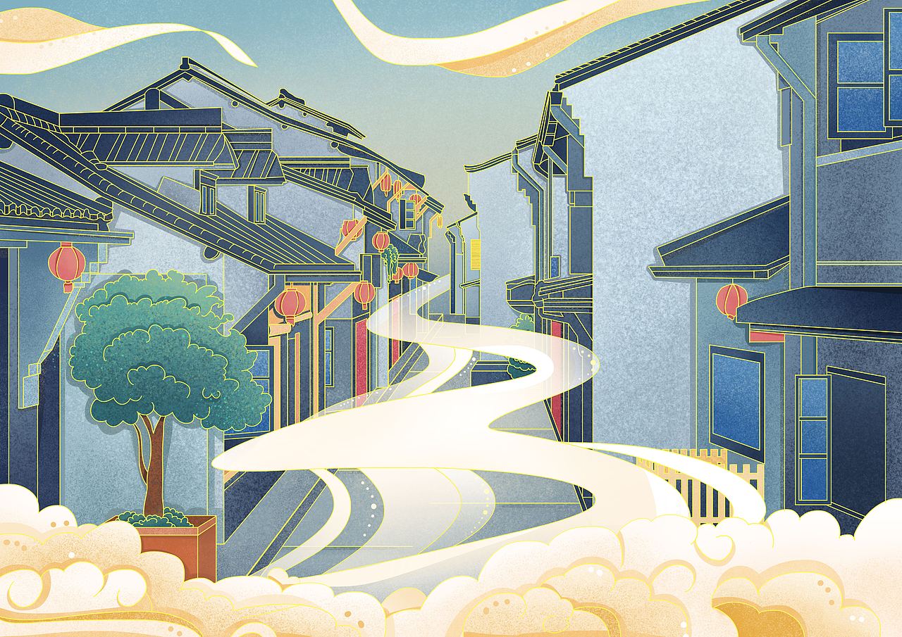 杭州各地景区国潮