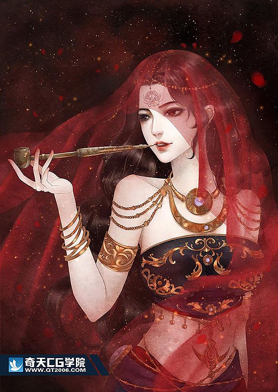 商业插画西域美女