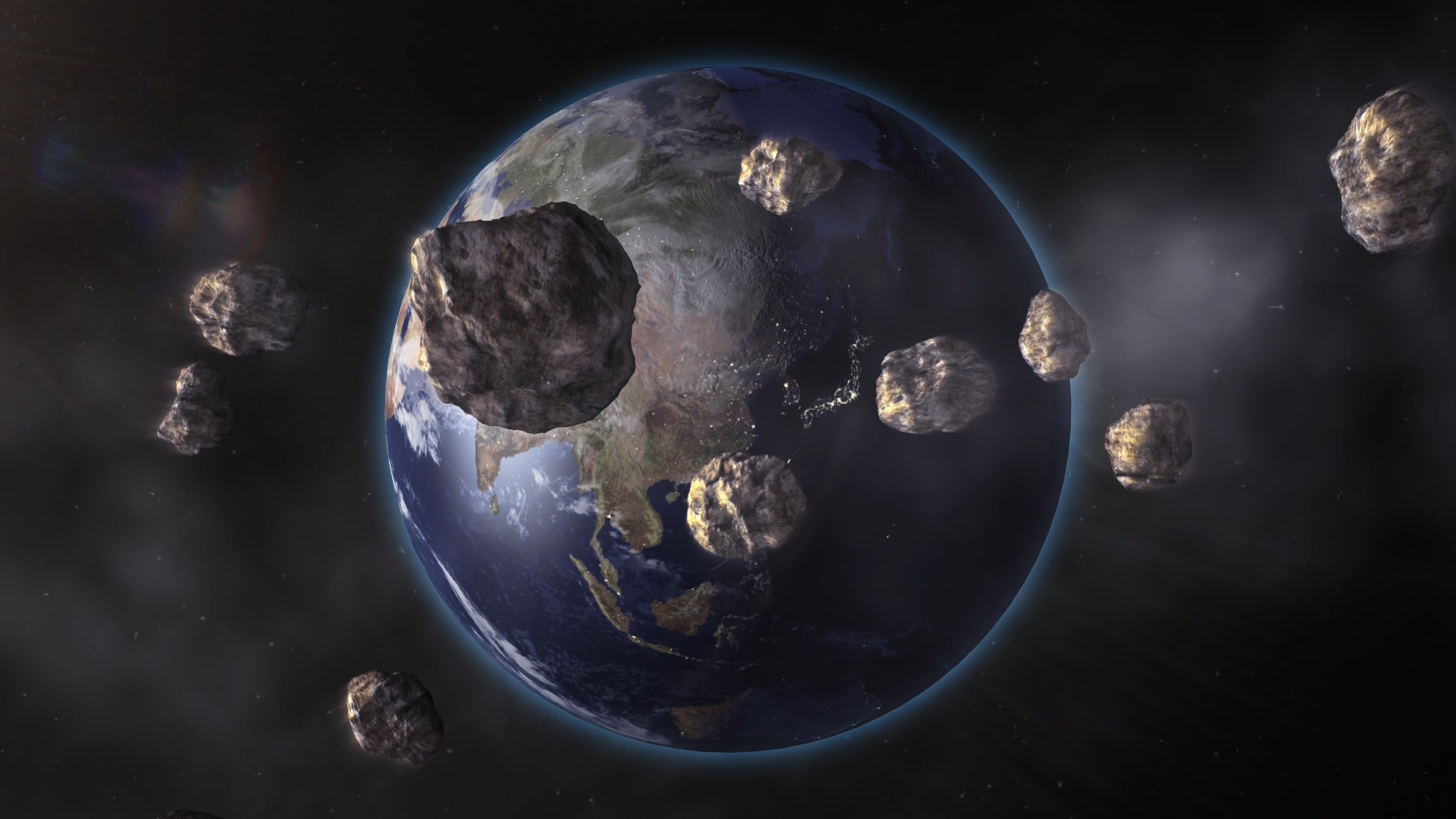 35 宇宙太空CG插画-陨石撞向地球图片预览 | 10wallpaper.com