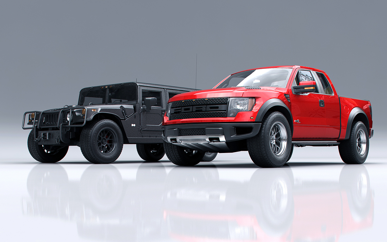 Ford F150 RAPTOR&Hummer H1