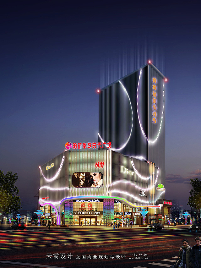 天霸设计商场装修设计效果图分享流畅的动线设计方案
