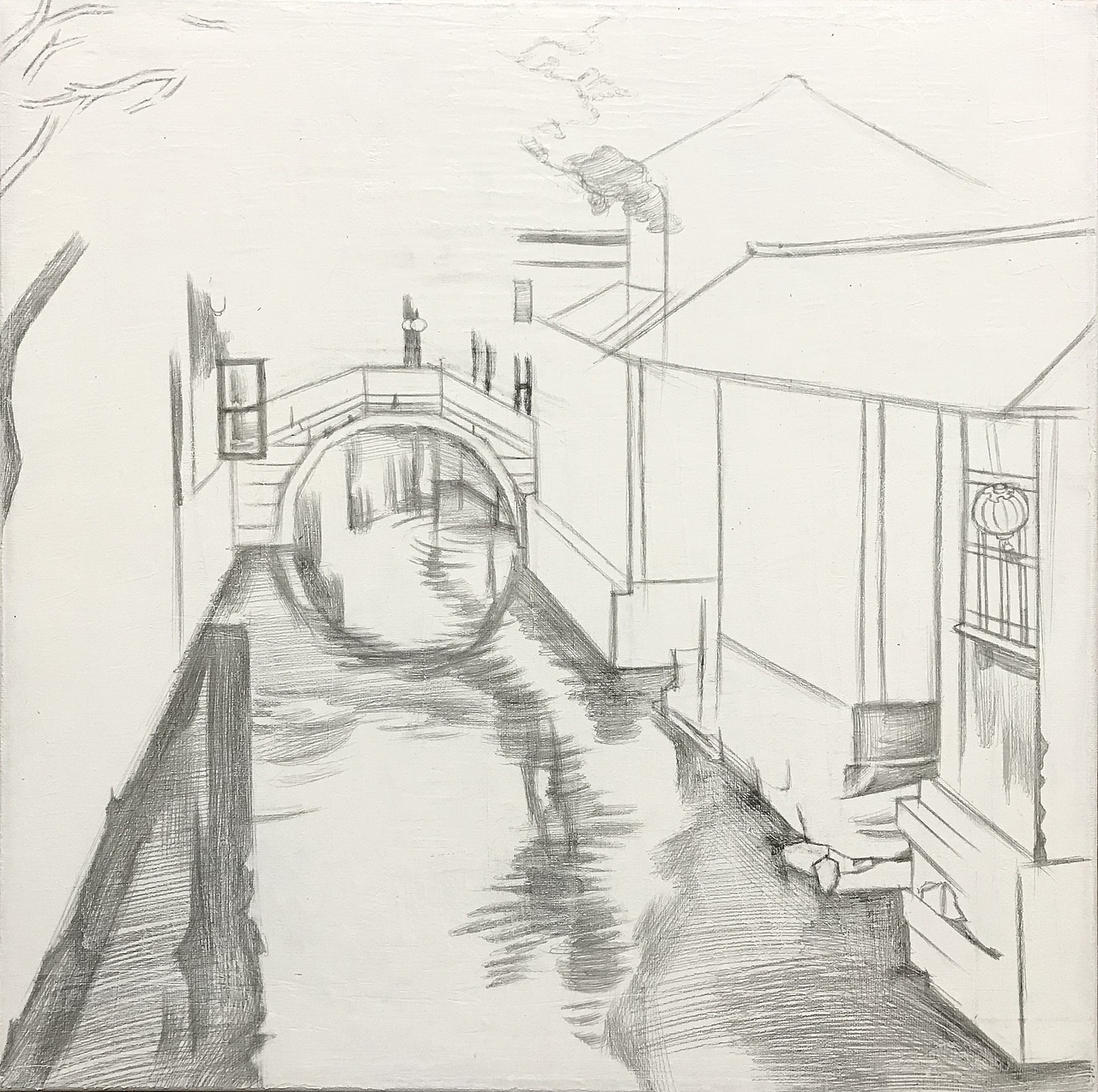 《斜阳下的水乡》2021油画江南水乡作品系列（图ZMjgzMjUxODM2） - 绘画 - 站酷设计师松果画坊杨瑞原创素材 - 站酷ZCOOL