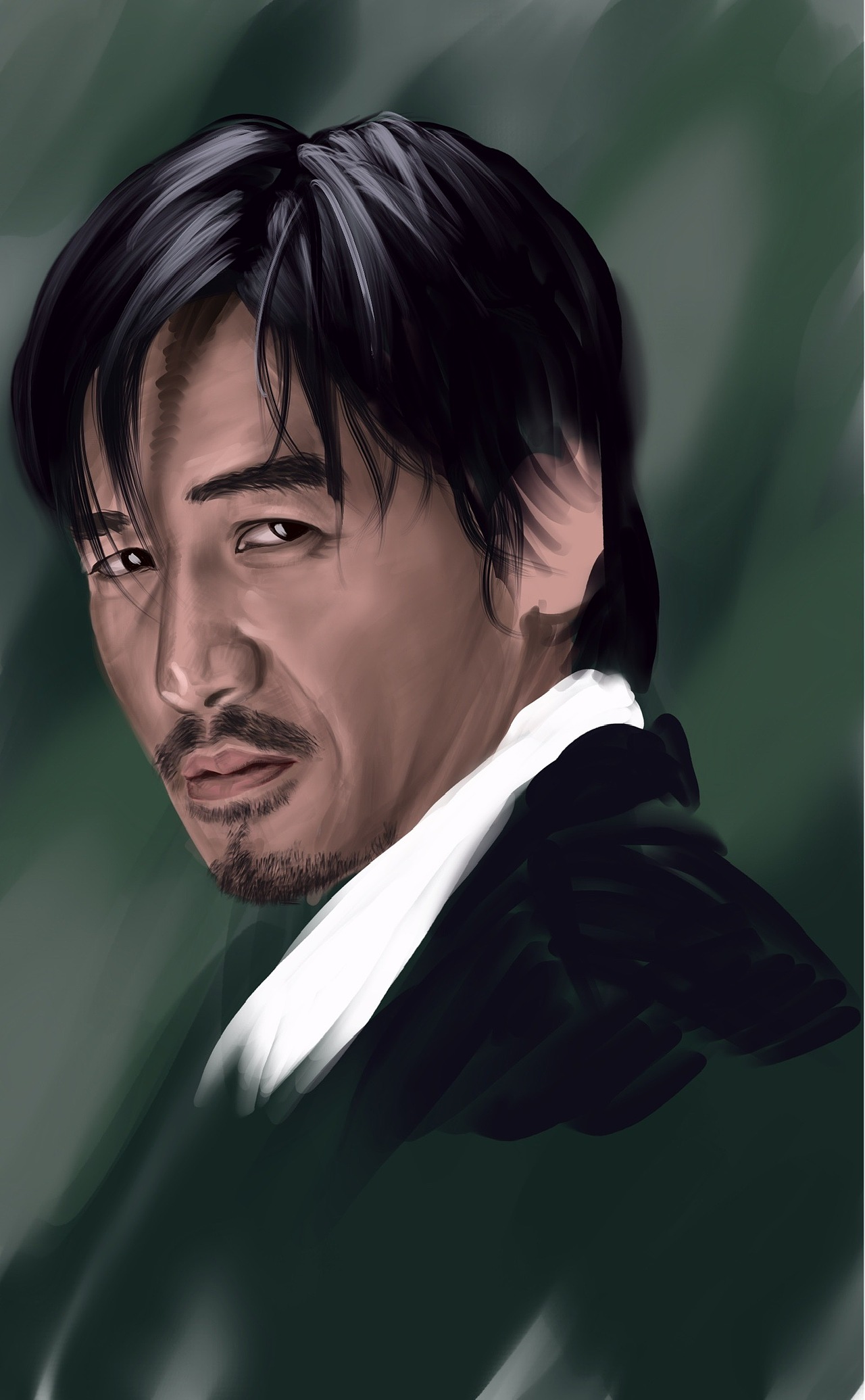 板绘人像过程(梁朝伟)