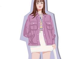 全身少女插画