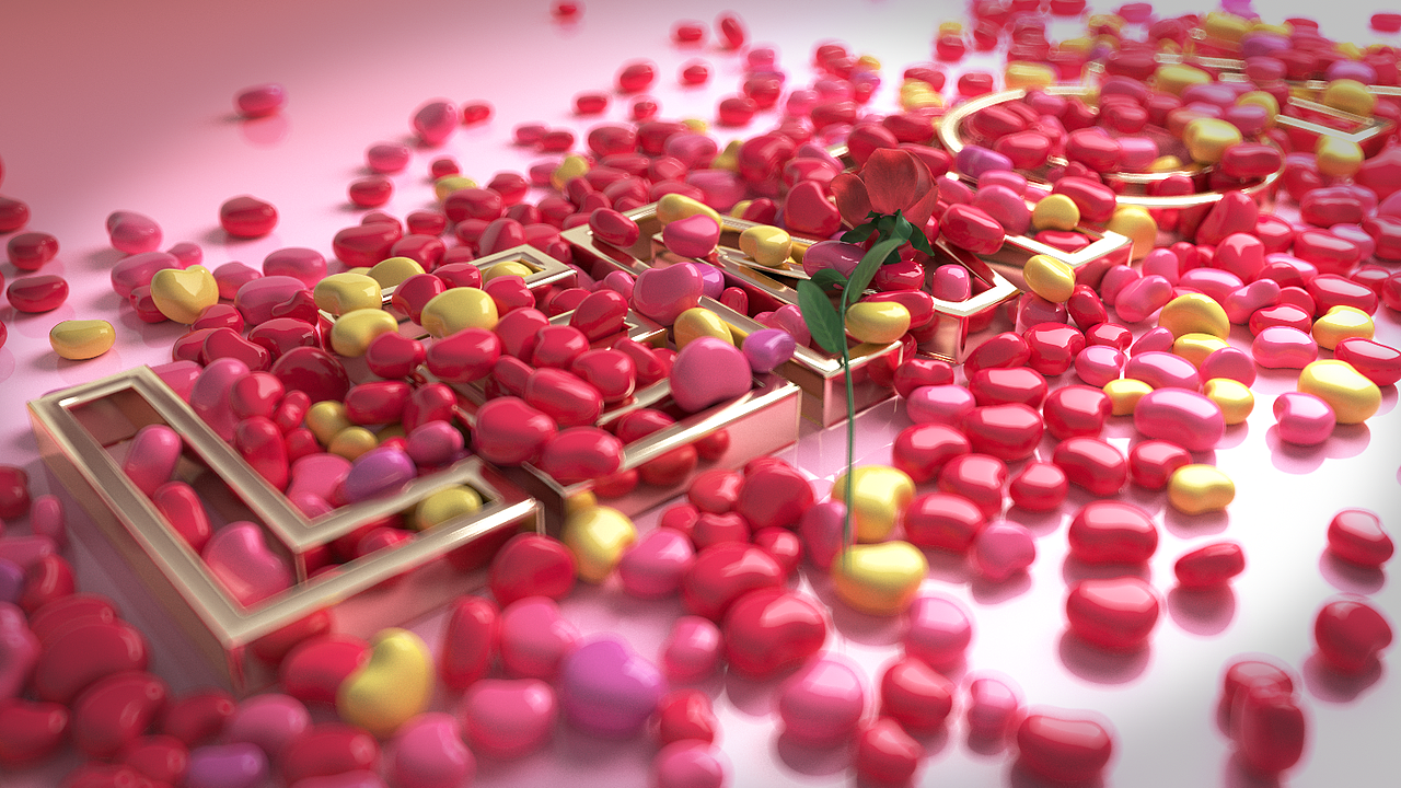 rs渲染爱心案例