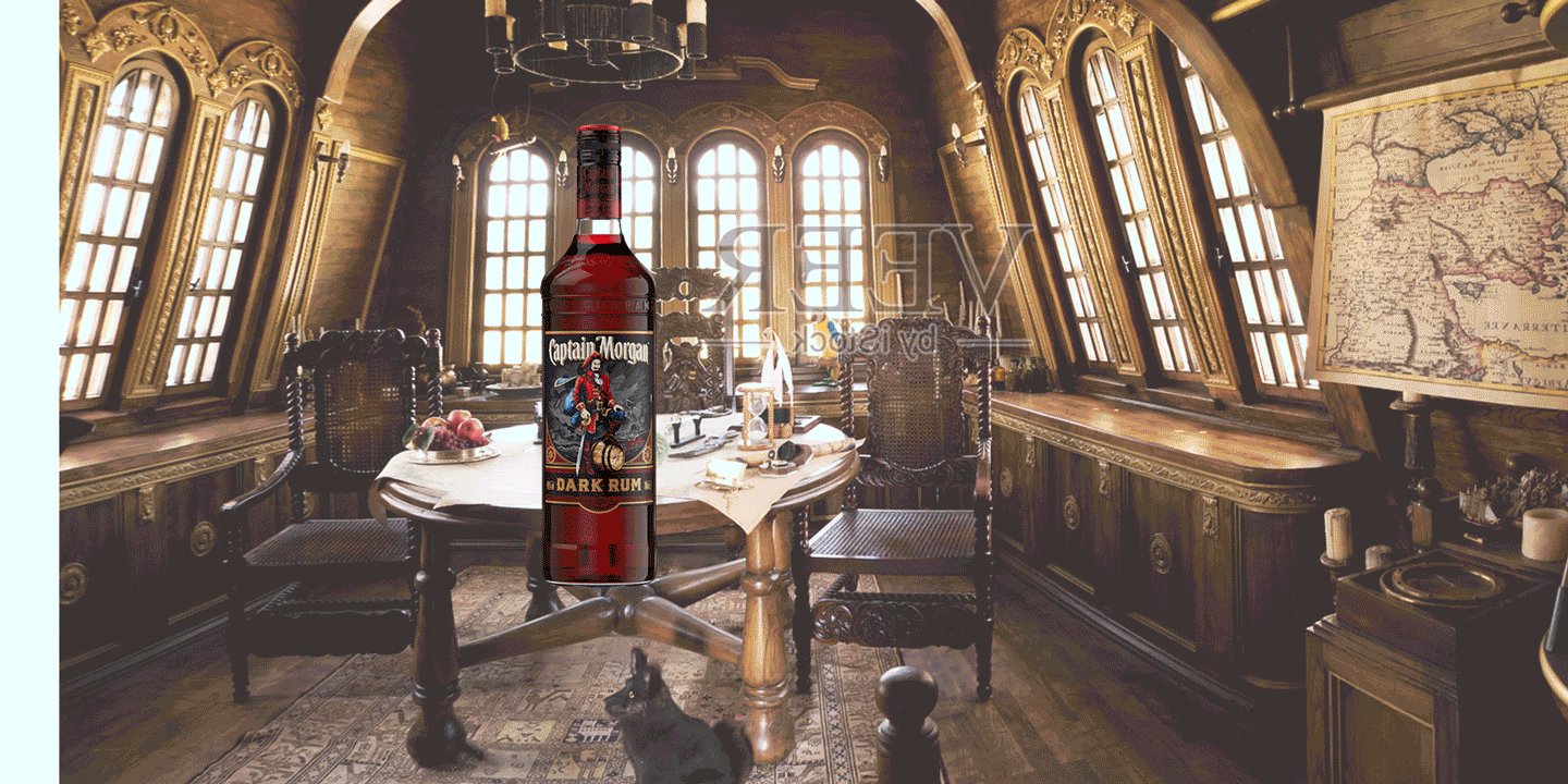 杰克船长海盗风朗姆酒小景合成