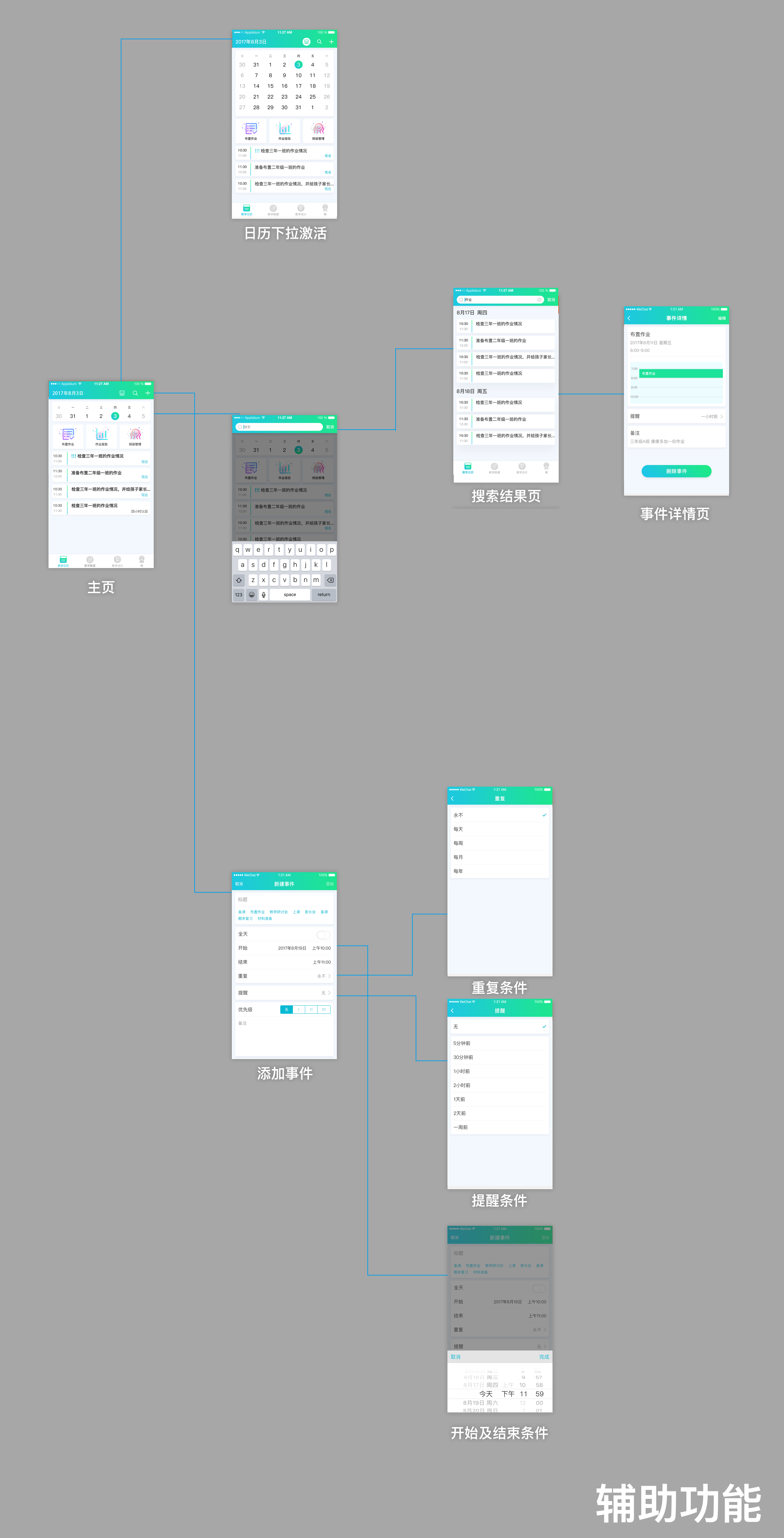 教育类产品--交互逻辑图|ui|交互/ue|jiayuping561 - 原创作品 - 站酷