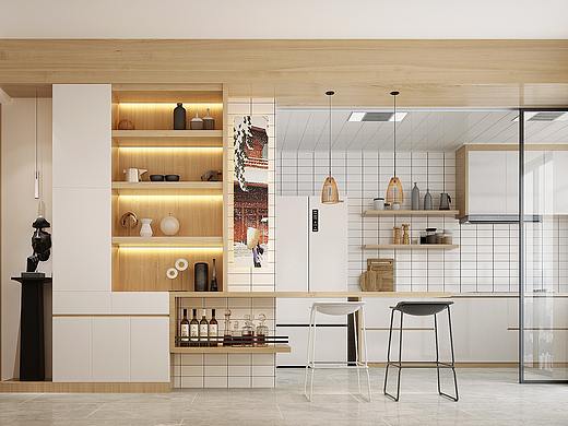 日式小清新风格3D室内效果