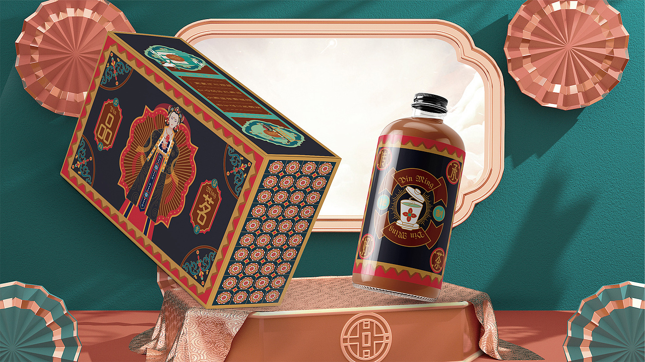 宫廷风茶叶包装（图ZMjgyODAyODIw） - 商业插画 - 站酷设计师甜橙家的梦山空原创素材 - 站酷ZCOOL