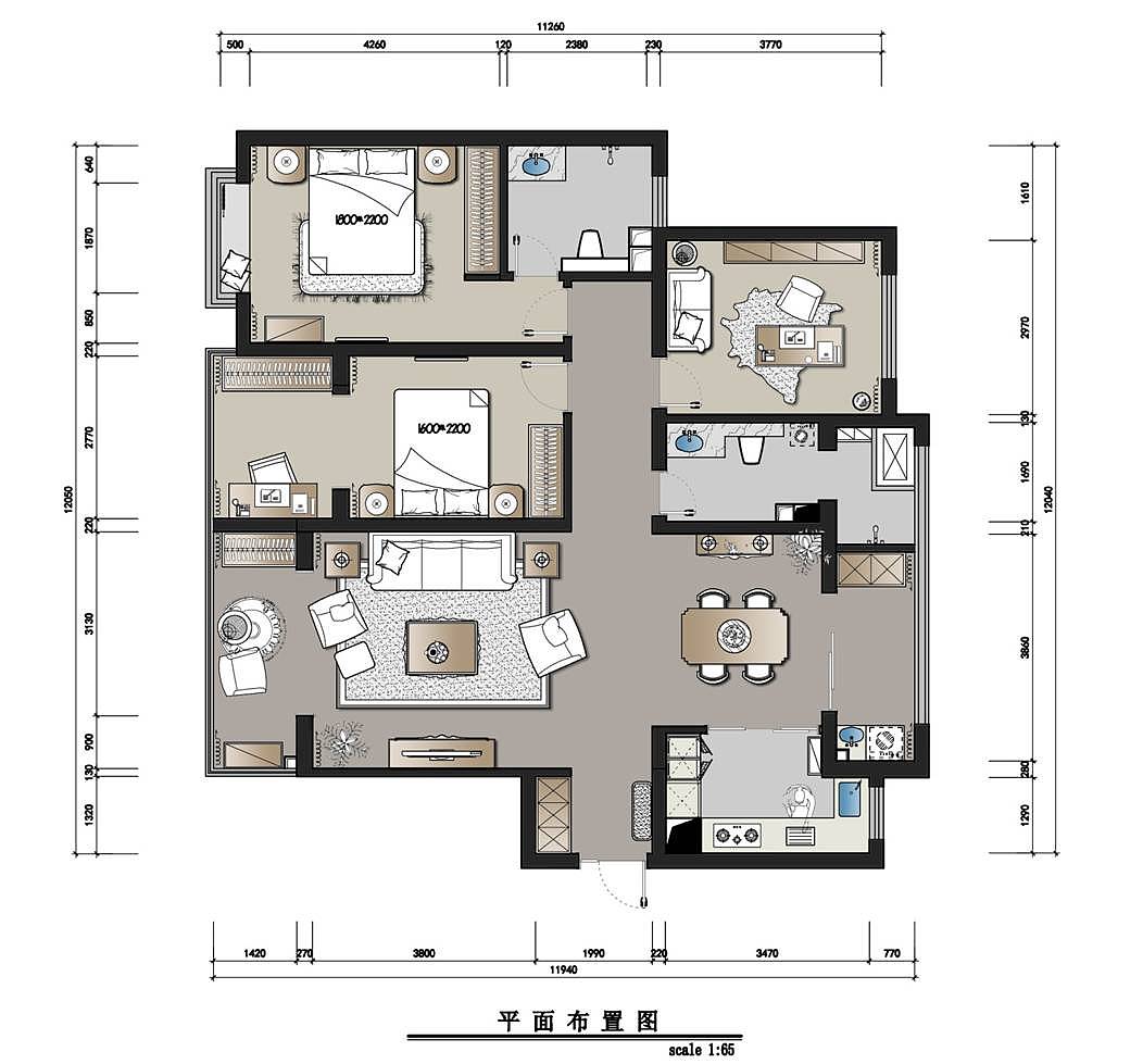 【盛邦大都会】-139㎡三室两厅-简美（图ZNjgwODc4MjQ=） - 家装设计 - 站酷设计师金舍壹壹原创素材 - 站酷ZCOOL