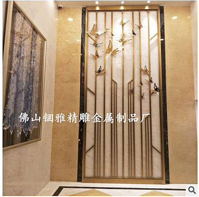 不锈钢屏风3D立体蝴蝶装饰屏风