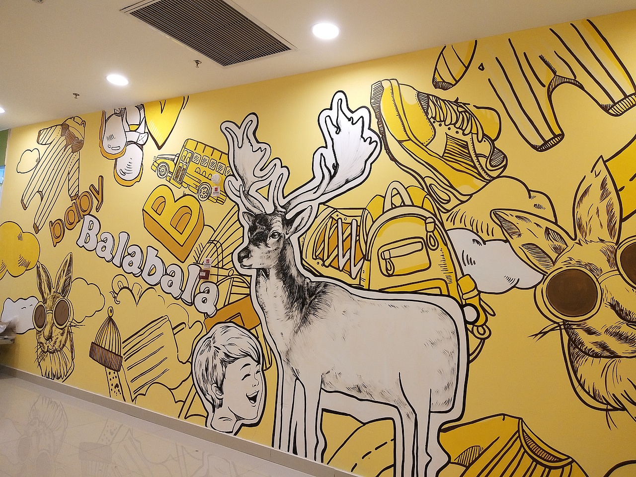 BALABALA墙体彩绘 童装店彩绘（图ZMTk4NTg0NDY4） - 新锐潮流插画 - 站酷设计师河北石家庄墙绘原创素材 - 站酷ZCOOL