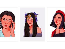 人物头像插画练习