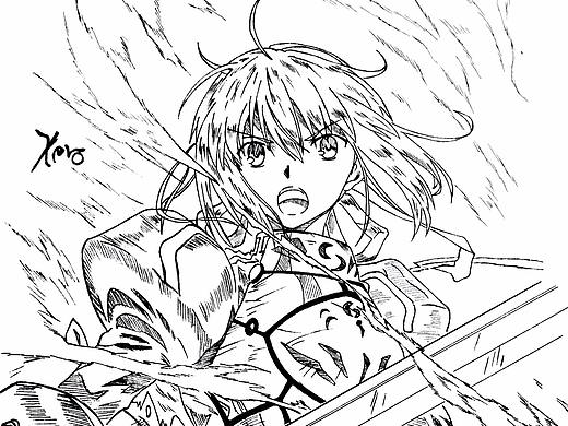 手绘-fate系列-Saber（个人主页-ZMjUxMjE5OTY=） - 单幅漫画 - 站酷设计师天真如何原创素材 - 站酷ZCOOL