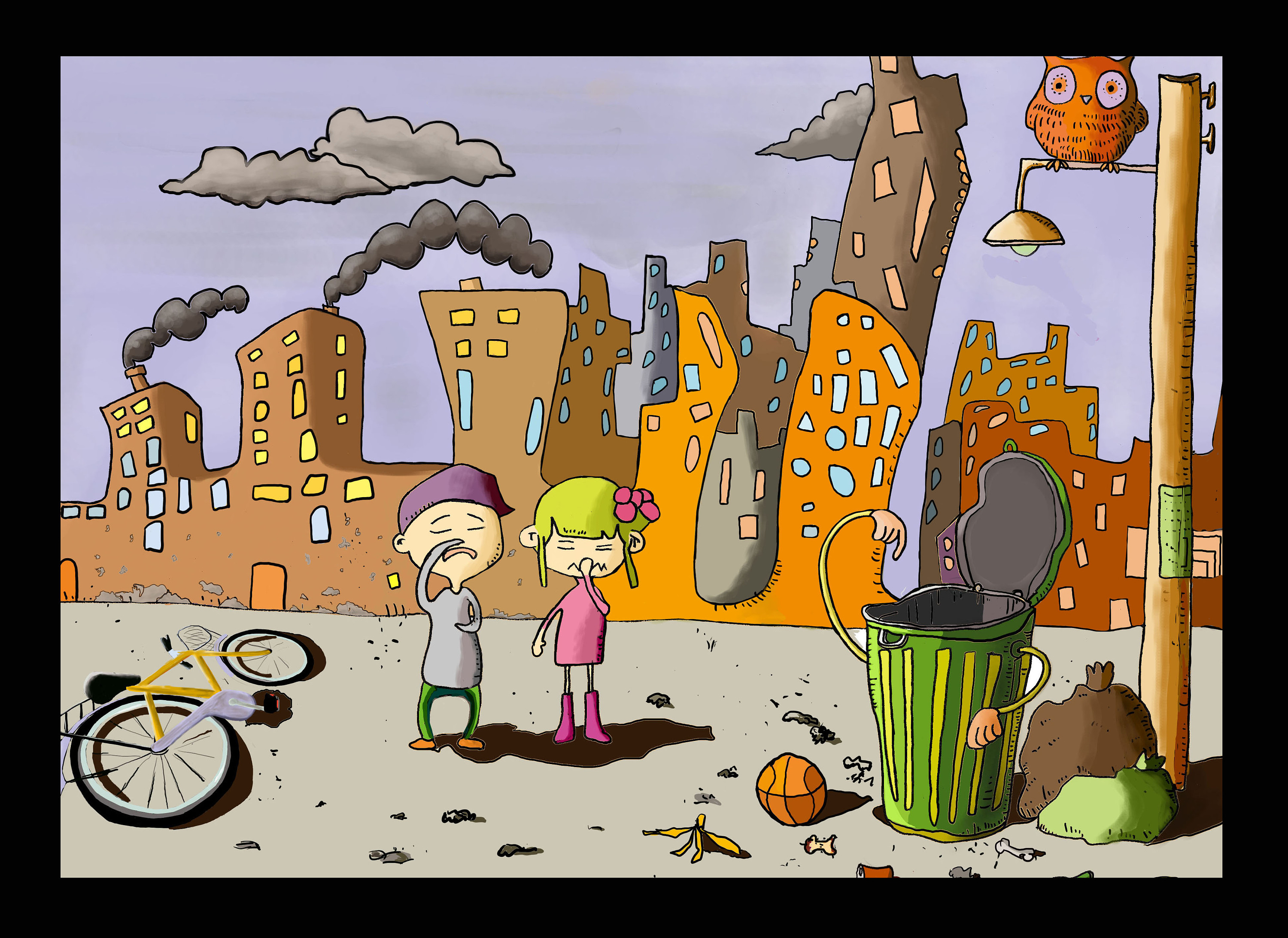 垃圾分类|插画|创作习作|小孩不冷 - 原创作品 - 站酷 (ZCOOL)