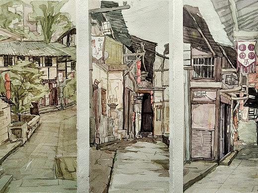 古镇写生