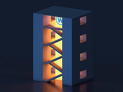 3D卡通风格建筑生长
