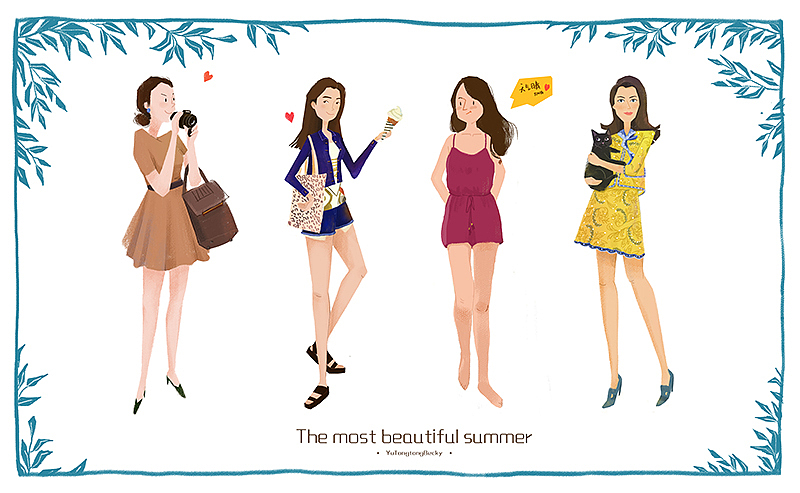 画一组小人,来告别夏季