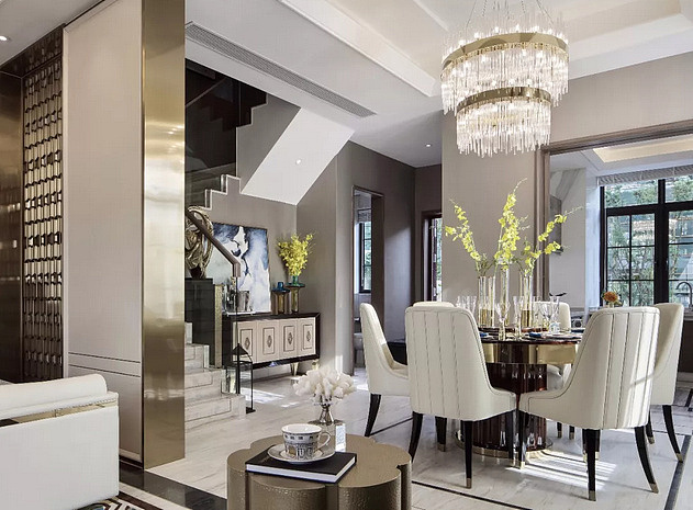 郑州鑫苑世家180平复式现代极奢风格装修效果图