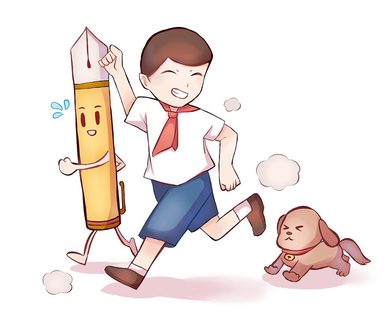 儿童书法读物人物设计插画1