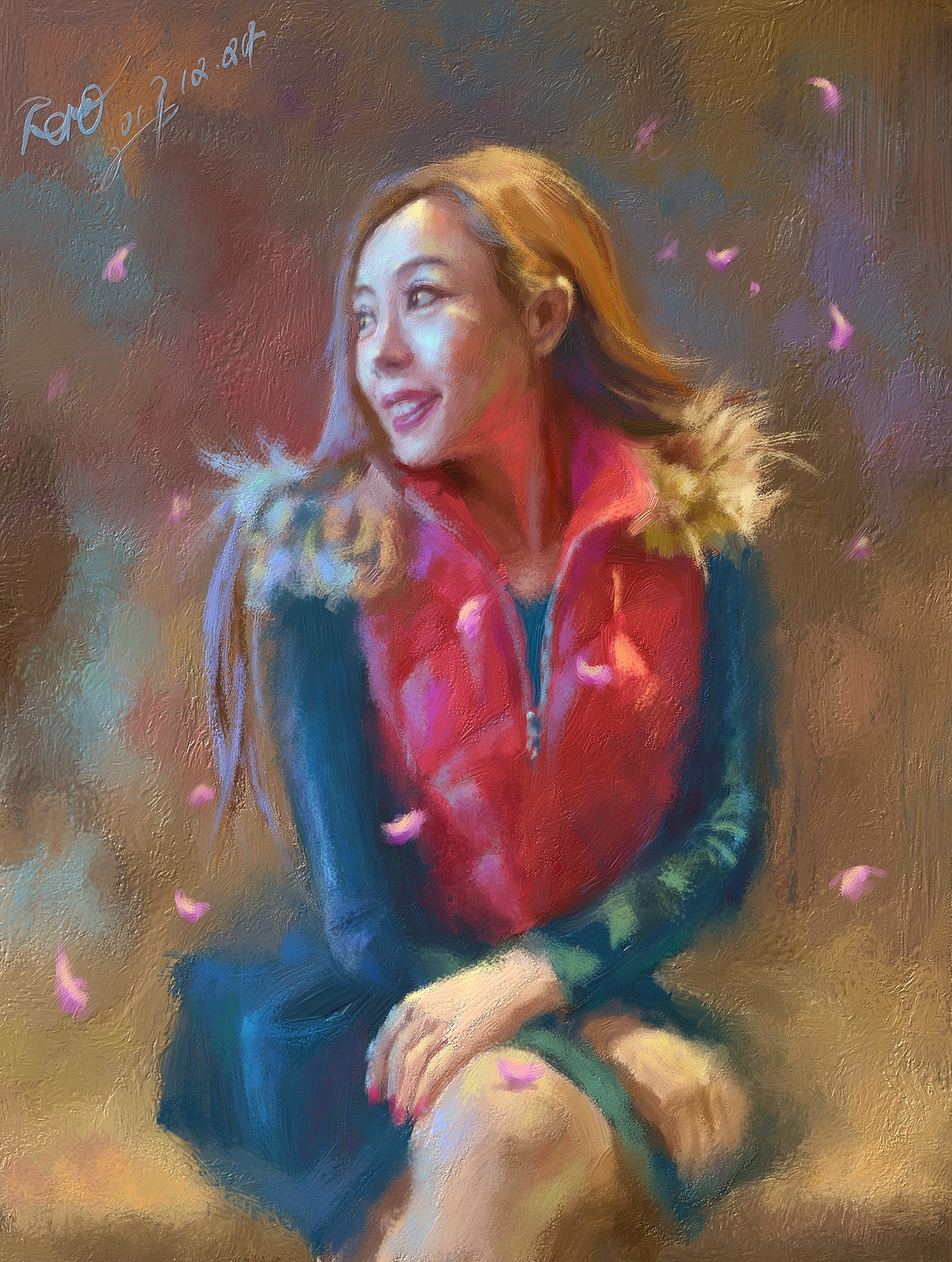 芬芳中的回眸（图ZMTAwOTQ2MjI4） - 绘画 - 站酷设计师肇裔ZERO泓睿原创素材 - 站酷ZCOOL