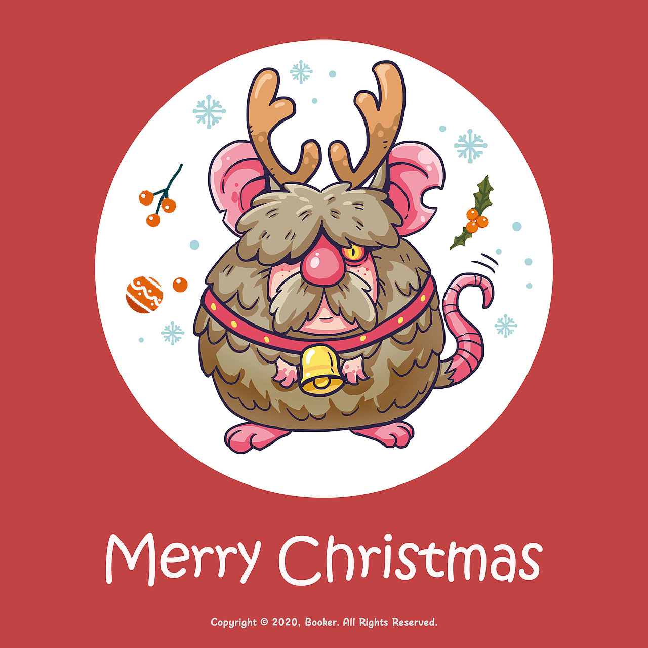 原创克苏鲁系列卡通圣诞壁纸