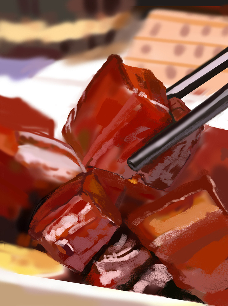 3. 调整位置和外轮廓。边调整边把重要的明暗关系画出来,大致的高光位置标记下