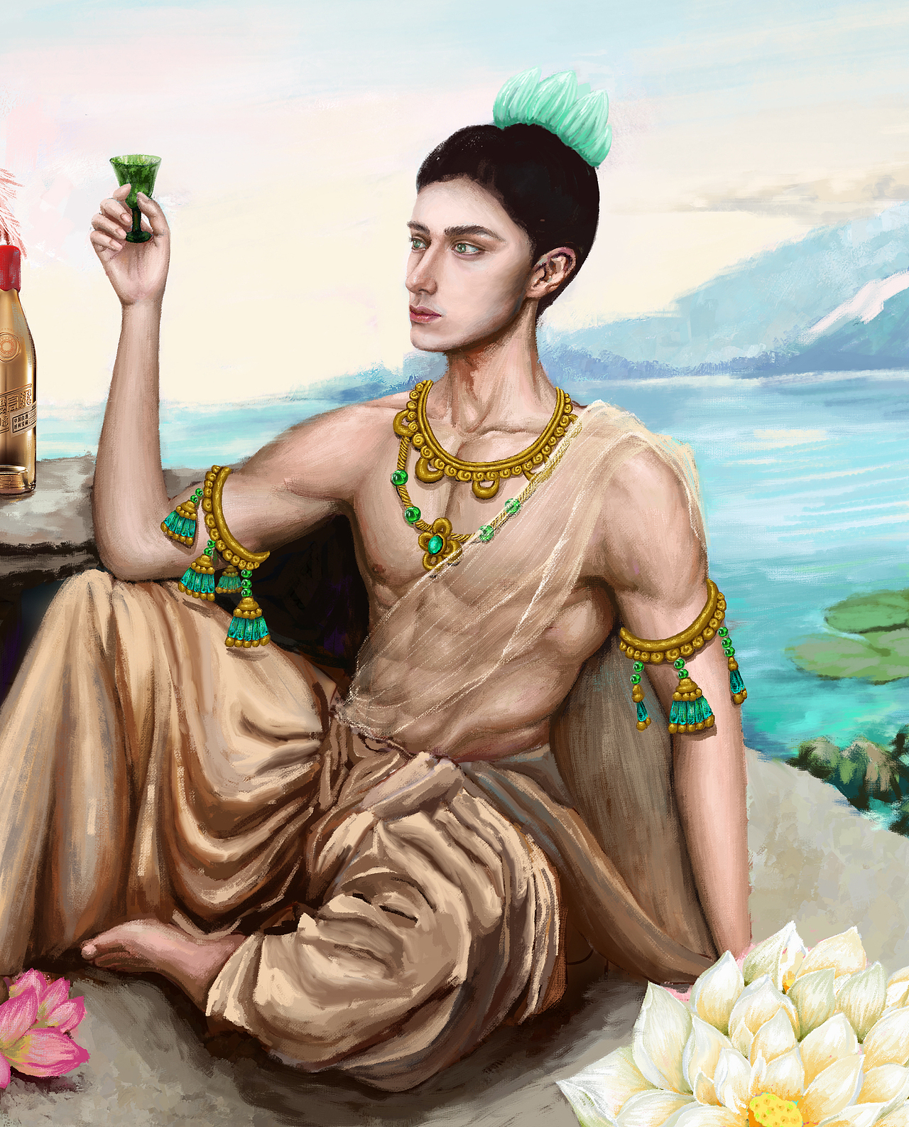 侍酒图（图ZMjU0NzAzODA0） - 海报 - 站酷设计师一云月原创素材 - 站酷ZCOOL