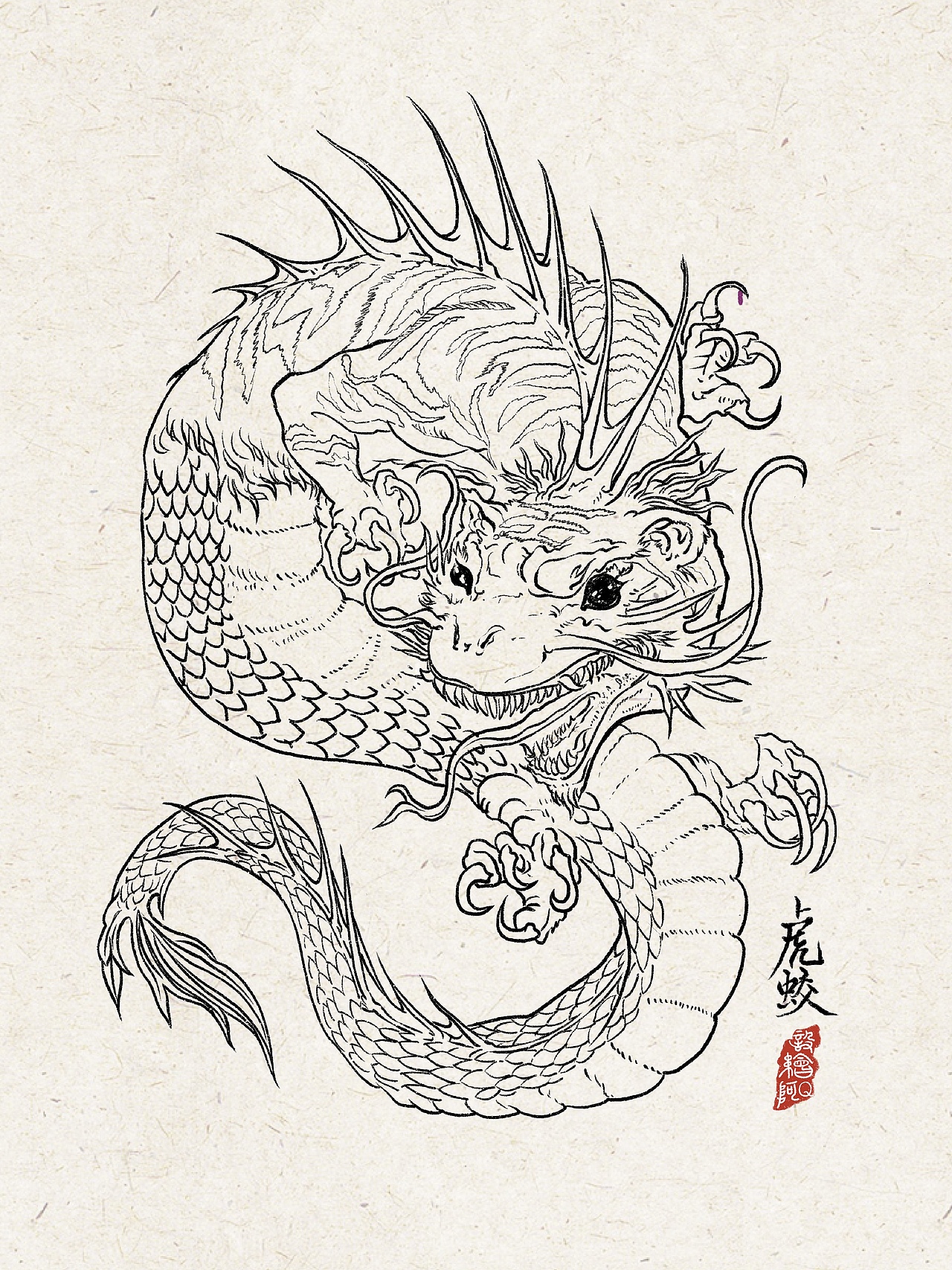 山海经之异兽线描【19.12-20.01】