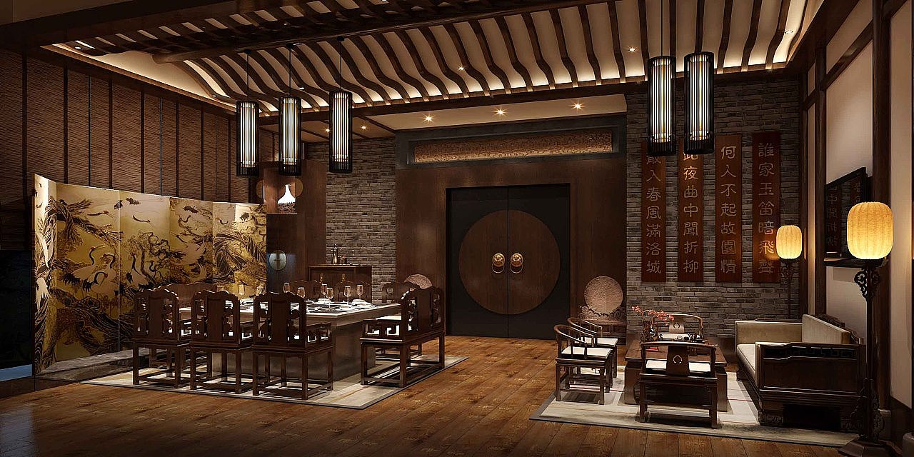 郑州青门火锅店设计案例——河南火锅店装修公司效果图（图ZMjMwODc5NzE2） - 建筑设计 - 站酷设计师金博大装饰原创素材 - 站酷ZCOOL