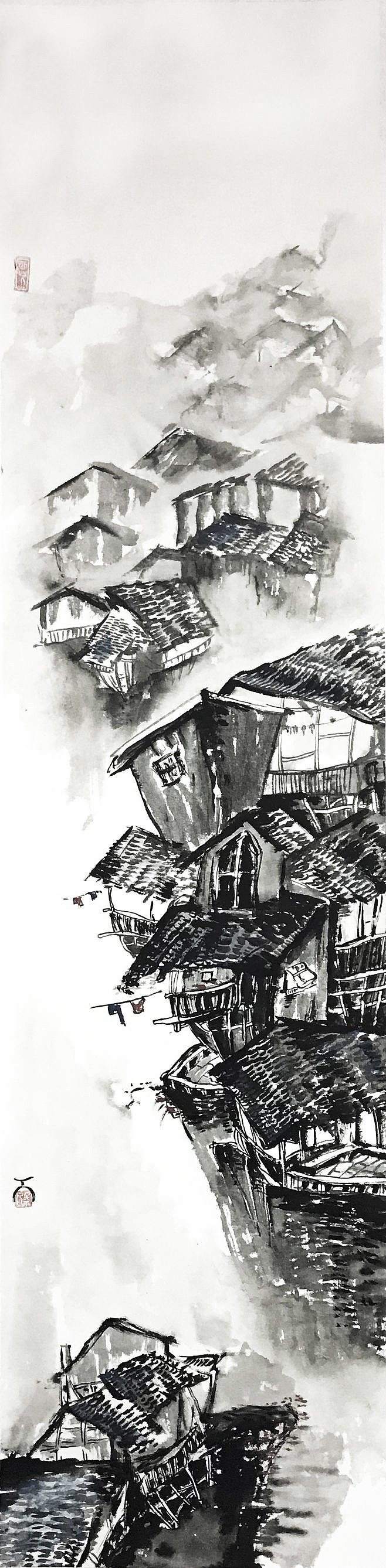 水墨重庆老房子图片