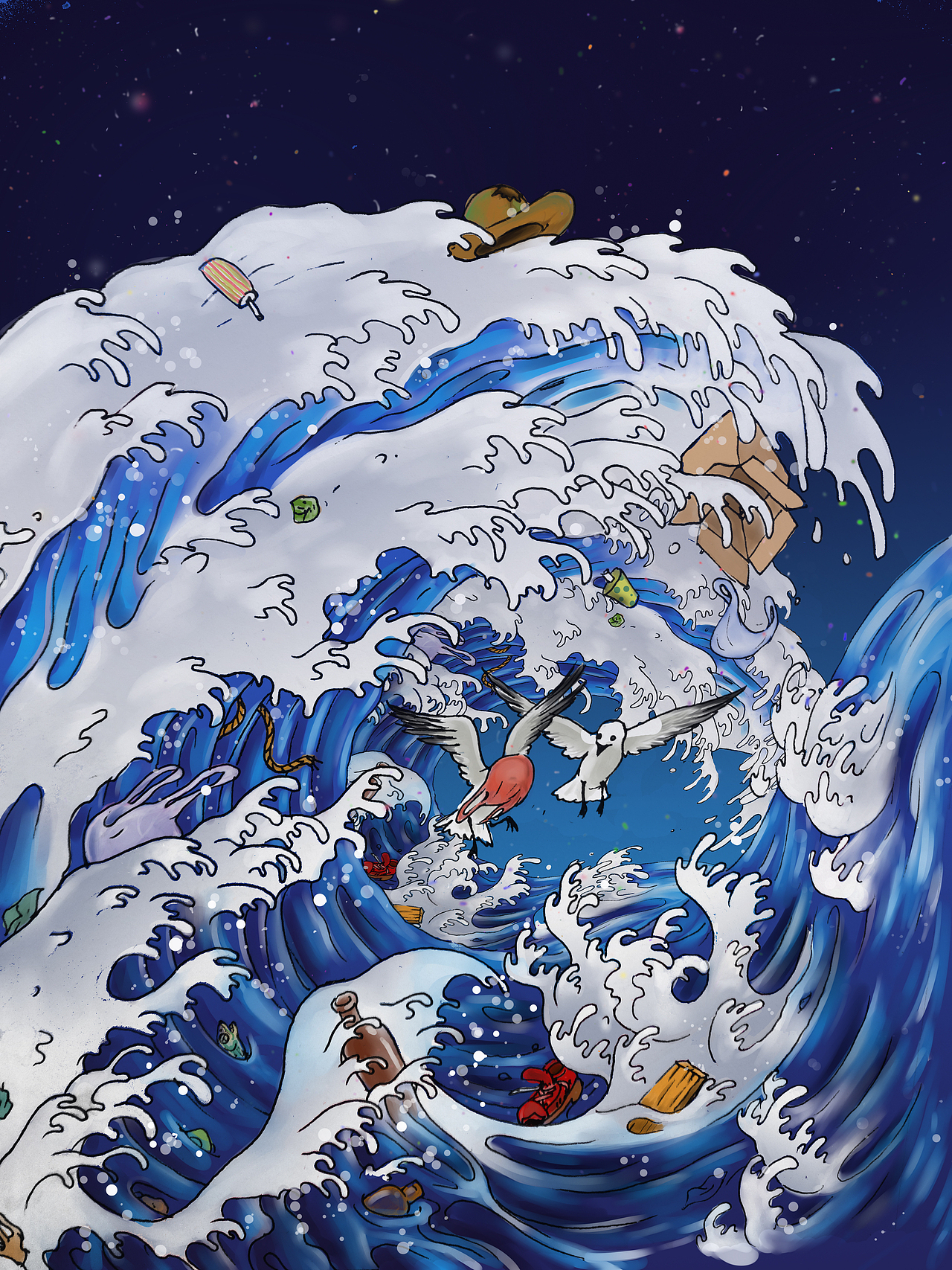 这不是它们想要的海洋（图ZMzE5NTg4NTI=） - 商业插画 - 站酷设计师觉来无处追寻原创素材 - 站酷ZCOOL