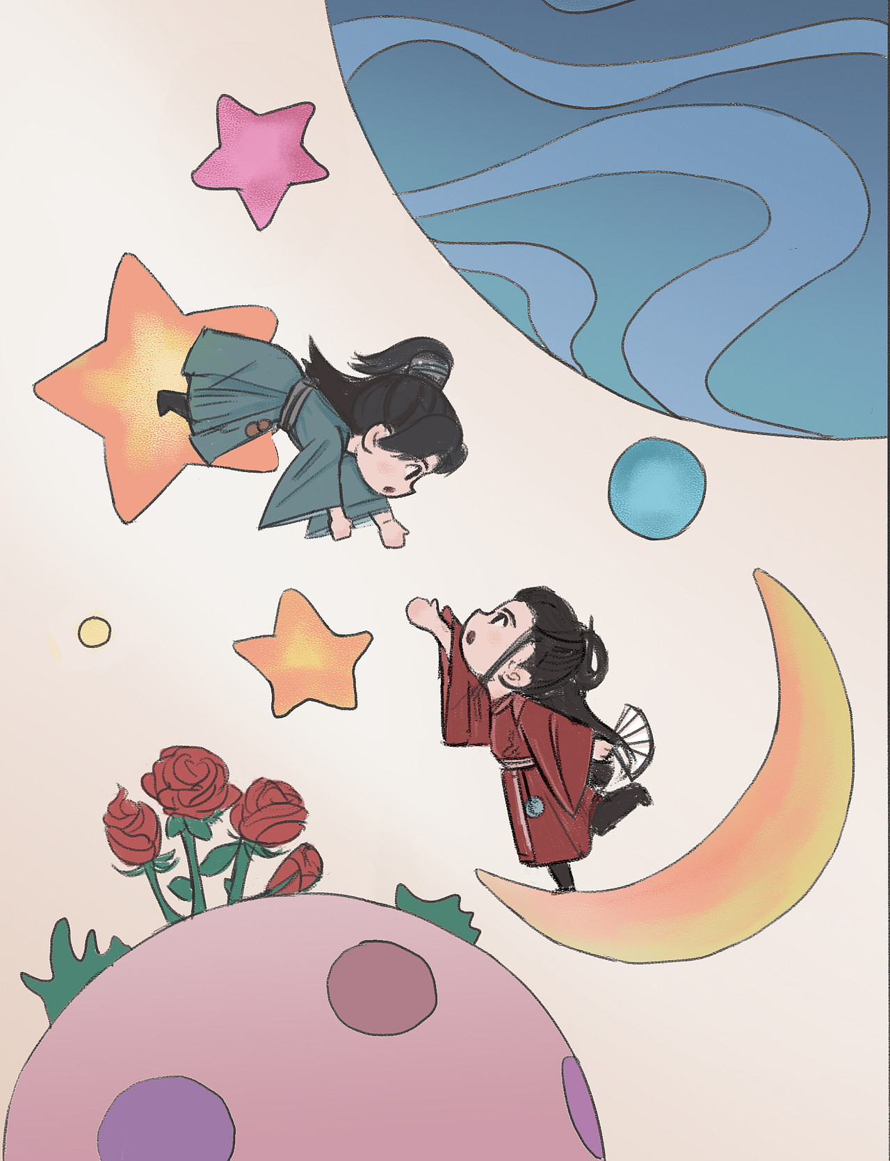 星星和月亮一起闪耀（图ZMjU4ODM5NDcy） - 创作习作 - 站酷设计师柿子殿下原创素材 - 站酷ZCOOL