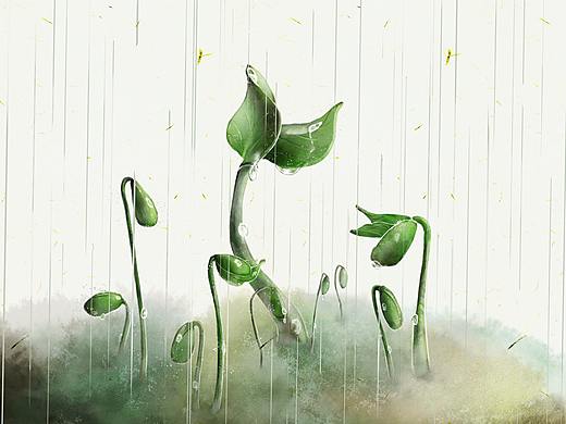 二十四节气——雨水（个人主页-ZNDI4NTAzODg=） - 创作习作 - 站酷设计师我是无月原创素材 - 站酷ZCOOL
