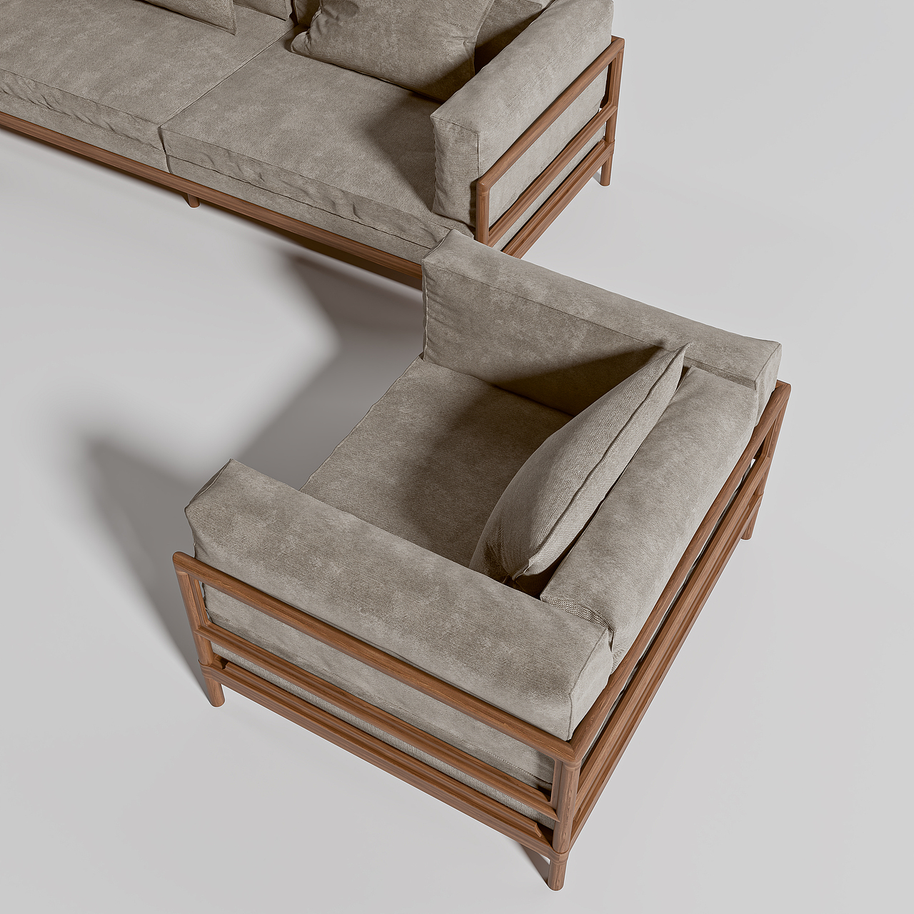 黑胡桃现代简约沙发