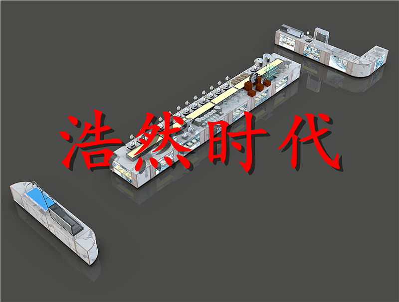 餐厅移动大理石自助餐台