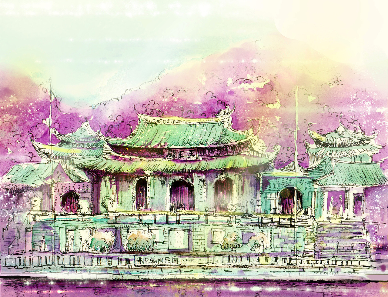 水彩建筑风景之“彩色厦门”（图ZNDQ0OTU0OTY=） - 商业插画 - 站酷设计师含橙Hank原创素材 - 站酷ZCOOL