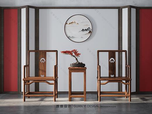 中式茶椅表現(xiàn)（個人主頁-ZMzcwNjE3MTY=） - 生活用品 - 站酷設計師觀意設計原創(chuàng)素材 - 站酷ZCOOL